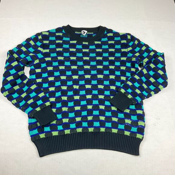 Missoni Wave Check Knit Sweater Long Sleeve Wool Blend Eclectic Pullover 42 6 US - Picture 1 of 12